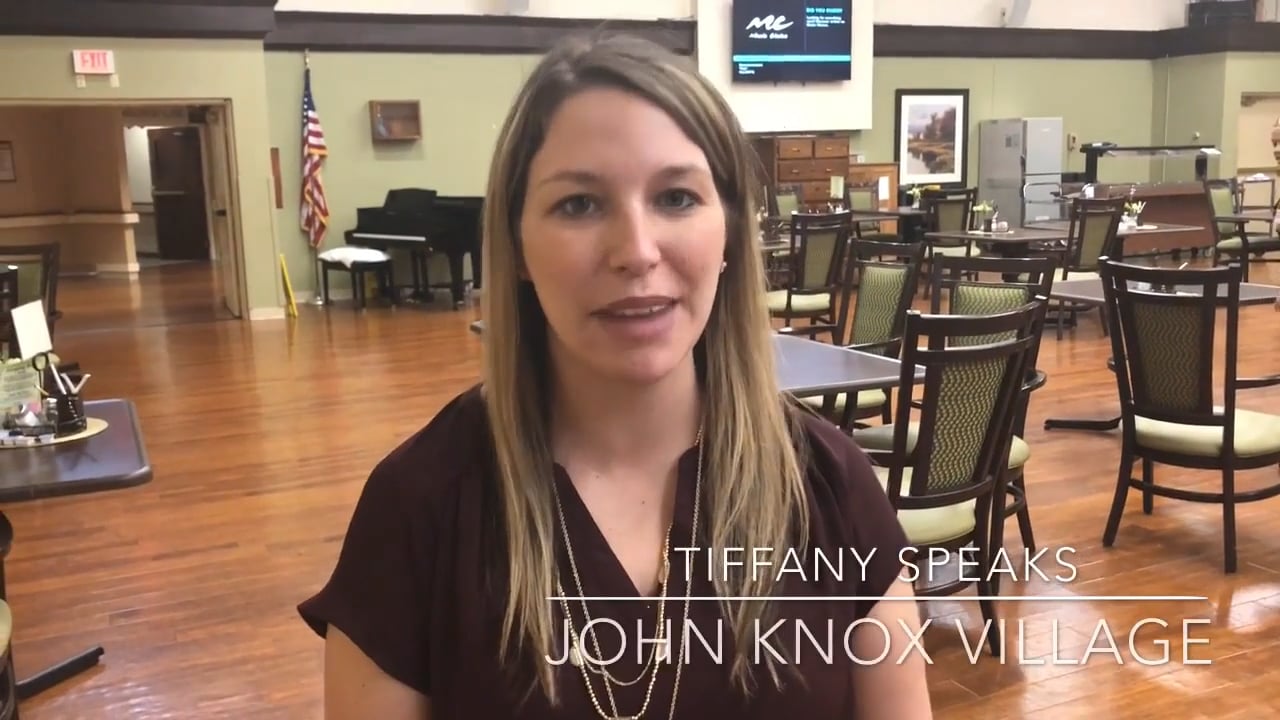 Play video testimonial from Tiffany Speaks, John Knox Village